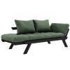 Zelená dvoumístná rozkládací pohovka Karup Design Bebop 174 cm s černou konstrukcí