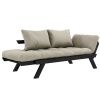 Šedá lněná dvoumístná rozkládací pohovka Karup Design Bebop 174 cm s černou konstrukcí