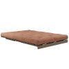 Hnědá dvoumístná rozkládací pohovka Karup Design Roots 140 cm s hnědou konstrukcí