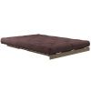 Tmavě hnědá dvoumístná rozkládací pohovka Karup Design Roots 140 cm s hnědou konstrukcí
