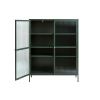 Tmavě zelená kovová vitrína Unique Furniture Bronco 140 x 111 cm