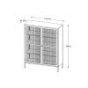 Tmavě zelená kovová vitrína Unique Furniture Bronco 140 x 111 cm