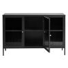 Černá kovová vitrína Unique Furniture Bronco 85 x 132 cm