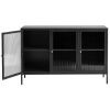 Černá kovová vitrína Unique Furniture Bronco 85 x 132 cm