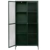 Tmavě zelená kovová vitrína Unique Furniture Bronco 190 x 90 cm