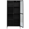 Černá kovová vitrína Unique Furniture Bronco 190 x 90 cm