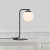 Opálově bílá skleněná stolní lampa Grant s černou podstavou -fv-interier-25