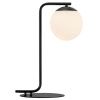 Opálově bílá skleněná stolní lampa Grant s černou podstavou