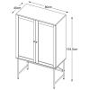 Černá vysoká komoda Unique Furniture Pensacola 80 x 40 cm