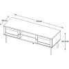 Černý TV stolek Unique Furniture Pensacola 120 x 40 cm
