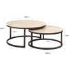 Set dvou kamenných konferenčních stolků Richmond Avalon 85/70 cm