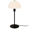 Opálově bílá skleněná stolní lampa Ellen s černou podstavou