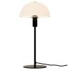 Opálově bílá skleněná stolní lampa Ellen s černou podstavou
