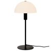 Opálově bílá skleněná stolní lampa Ellen s černou podstavou