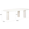 Bílý sádrový jídelní stůl Richmond Bloomstone 235 x 120 cm