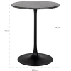 Černý kulatý mramorový bistro stolek Richmond Carlten 65 cm