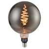 Kouřově šedá dekorativní stmívatelná LED žárovka Spiral Deco Globe E27 8,5W