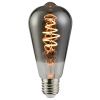 Kouřově šedá dekorativní stmívatelná LED žárovka Spiral Deco Edison Smokey E27 4,5W