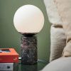 Opálově bílá skleněná stolní lampa Lilly s šedou podstavou -fv-interier-25