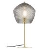 Kouřově šedá skleněná stolní lampa Orbiform