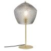 Kouřově šedá skleněná stolní lampa Orbiform