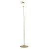 Opálově bílá skleněná stojací lampa Contina s mosaznou podstavou 139 cm
