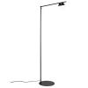 Opálově bílá skleněná stojací lampa Contina s černou podstavou 139 cm