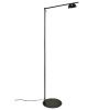 Opálově bílá skleněná stojací lampa Contina s černou podstavou 139 cm
