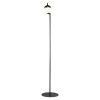 Opálově bílá skleněná stojací lampa Contina s černou podstavou 139 cm