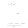 Béžové kovové závěsné LED světlo Artist 40 cm