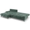 Modro zelená žinylková rohová rozkládací pohovka Windsor & Co Cirrus 290 cm, levá