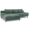 Modro zelená žinylková rohová rozkládací pohovka Windsor & Co Cirrus 290 cm, levá