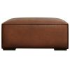 Koňakově hnědá kožená podnožka Windsor & Co Madame 100 x 100 cm -fv-interier-25