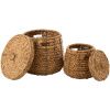 Set dvou úložných košů z přírodních vláken J-Line Tine 50/37 cm