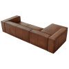 Koňakově hnědá kožená pohovka Windsor & Co Madame 290 cm, levá