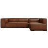 Koňakově hnědá kožená pohovka Windsor & Co Madame 290 cm, pravá