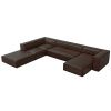 Tmavě hnědá kožená pohovka do "U" Windsor & Co Madame 365 cm, levá