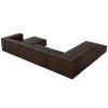 Tmavě hnědá kožená pohovka do "U" Windsor & Co Madame 365 cm, levá