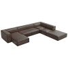 Hnědá kožená pohovka do "U" Windsor & Co Madame 365 cm, pravá