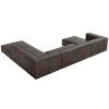 Hnědá kožená pohovka do "U" Windsor & Co Madame 365 cm, pravá