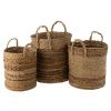 Set tří úložných košů z přírodních vláken J-Line Amot 37/40/46 cm