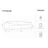 Světle béžová čalouněná třímístná pohovka Cosmopolitan Design Chicago 204 cm