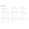 Petrolejová žinylková čalouněná pohovka Cosmopolitan Design Chicago 244 cm