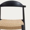 Černá dřevěná barová židle Kave Home Nina 62 cm s výpletem -fv-interier-25