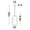 Šedé skleněné závěsné světlo Nova Luce Lava 22 cm -fv-interier-25