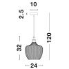 Modré skleněné závěsné světlo Nova Luce Loni 24 cm