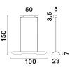 Transparentní závěsné LED světlo Nova Luce Agos 100 cm