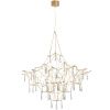 Zlaté kovové závěsné LED světlo Nova Luce Goro 80 cm