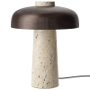 Béžová kamenná stolní lampa AUDO REVERSE