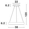 Hnědé závěsné LED světlo Nova Luce Rando Thin 38 cm